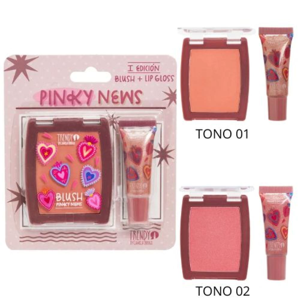 KIT RUBOR Y GLOSS PINKY NEWS TONO 02